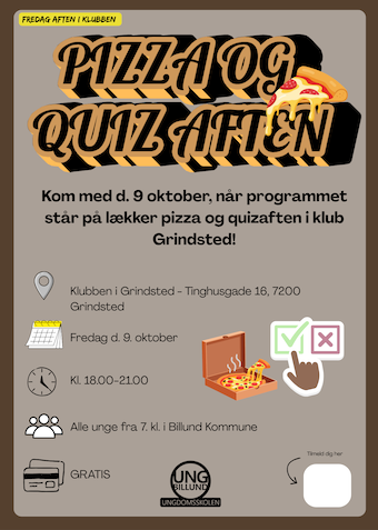 Pizza og Quiz aften - Klik for at tilmelde dig
