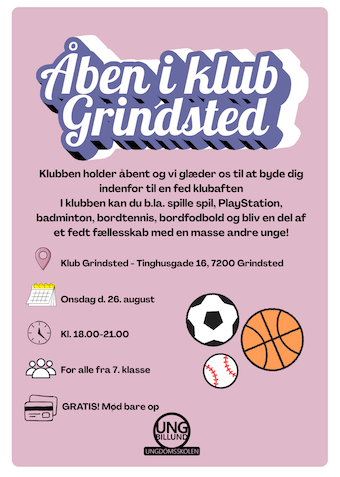 Åben i klub Grindstd - Klik for at tilmelde dig